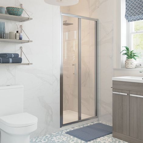 Signature Verve Bi-Fold Shower Door 800mm Wide - 5mm Glass (1/4)