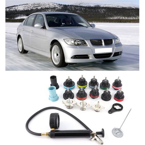 Kit de test de fuite pour système de refroidissement de voiture, 18 pièces détecteur réservoir d'eau