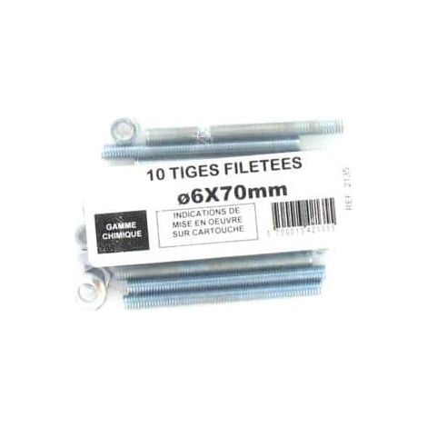 Confezione 10 Barre filettate diametro M6 Batifix 6 x 70mm (1/2)