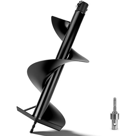 Erdbohrer ⌀300mm, Erdbohrer für Bohrmaschine mit SDS-PLUS Adapter, Erdlochbohrer für Bohrhämmer mit 80 cm Länge Erdlochbohrer für Benzin-Erdbohrgeräten, Elektro-Erdbohrgeräten, SDS-PLUS-Bohrhämmern