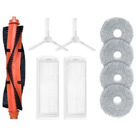 Pièces de rechange pour aspirateur robot Xiaomi X20 C101 : brosse principale, filtre HEPA et chiffon de nettoyage.