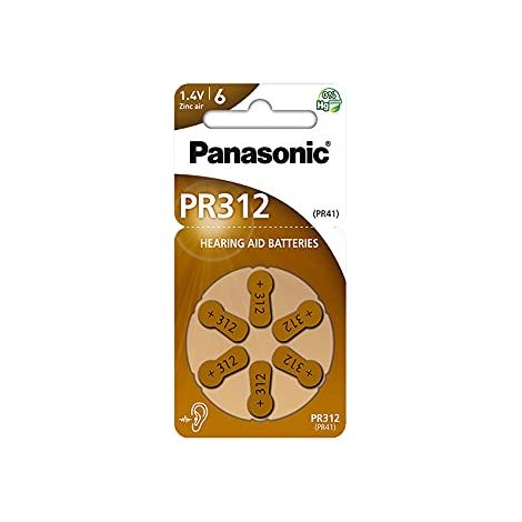 Panasonic PR 312 Pile per Apparecchi Acustici Zinc Air 6 Pezzi Rad (1/4)