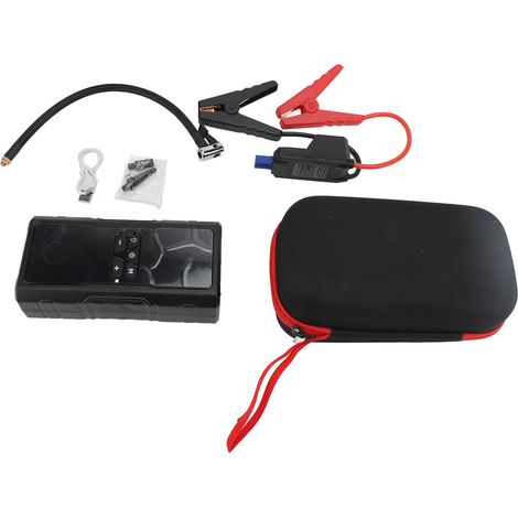 Démarreur batterie 10000mAh booster 600A – Batterie externe portable avec gonfleur multifonction boîte LED, urgence (1/2)
