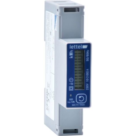 LETTEL - Compteur d'énergie multi-mesures monophasé 100A direct - Communication Modbus - MCT1-1100