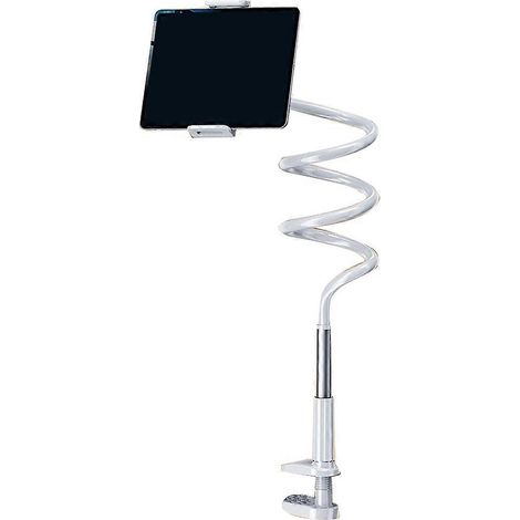 Support pour téléphone, support pour tablette de chevet, support de bureau en porte-à-faux, adapté aux téléphones blancs de 10 à 12,9 pouces. (1/4)