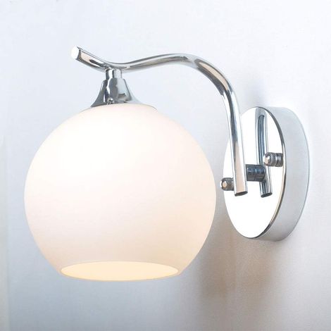Aplique de pared industrial retro E27, iluminación interior, dormitorio, estudio, pasillo, cabeza de hierro, bolas de vidrio chapado, aplique de pared LED