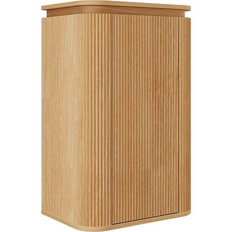 Colonna da bagno sospesa in legno di frassino Naturale chiaro H80 cm - LILIKO (1/4)