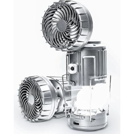 Ventilateur de camping avec lumière LED, ventilateur de tente portable, lumière LED pliable, rechargeable par USB, alimenté à l'énergie solaire et idéal pour les situations d'urgence. (1/5)
