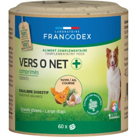 Vers O Net + 60 comprimés pour grand chien - Francodex (1/5)