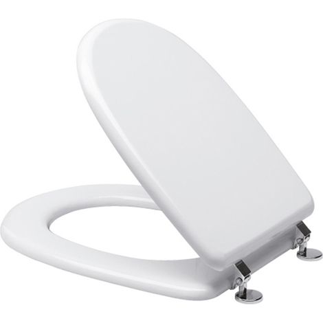 Sedile wc dedicato Cesame Aretusa in legno rivestito bianco con cerniere (1/5)