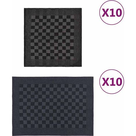 vidaXL 20 Piece Towel Set Black and Grey Cotton (1/5)
