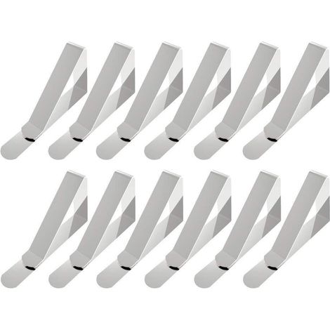 Tischdeckenklammer, 12 Stück, große Edelstahl-Tischdeckenklammern für Tischplatten mit einer Dicke von 4,5–7,5 cm, Silber, DOLASO (1/4)