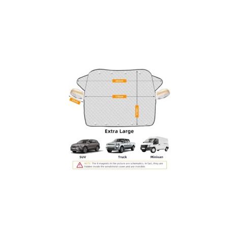 Windschutzscheibenabdeckung, Sonnenschutz für Autos, Frontscheiben-Sonnenschutz mit 9 Magnetpaneelen, Frost- und Schneeschutz, UV-Schutz, Sonnenschutz, Staubschutz, Regenschutz (170 x 140 cm) - Crezuo