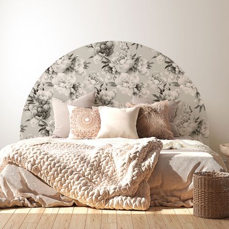 Stickers tête de lit - Fleurs - 160 x 130 cm - Pour lits (120 à 140 cm) - Adhésif MAT (1/2)