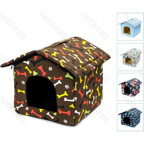 Cabane pour Animaux de Compagnie avec Porte Coulissante pour Accès Facile, Stable et Confortable pour Chiens et Chats d'Intérieur