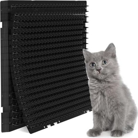 Lot de 10 Tapis Anti-Intrusion pour Jardins Répulsif Chats, Chiens Pointes Douces Durable 42x34cm Protège Plantes et Extérieur Résistant aux Intempéries (10, Noir) Noir - (1/5)