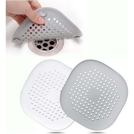 Dieses Set beinhaltet einen Silikon-Abflussdeckel mit Saugnapf, ein Spülbecken-Sieb und einen Haarfänger für den Duschkopf und eignet sich für Badezimmer, Badewannen und Küchen. (1/4)