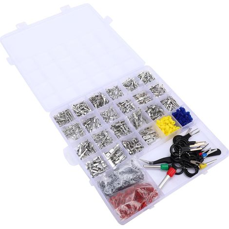 Kit D'outils de Retrait de Bornes à Broches Durables, pour Connecteurs de Fils Automobiles, Broches de Bornes, 18 Tailles, en Laiton plaqué étain (1/5)