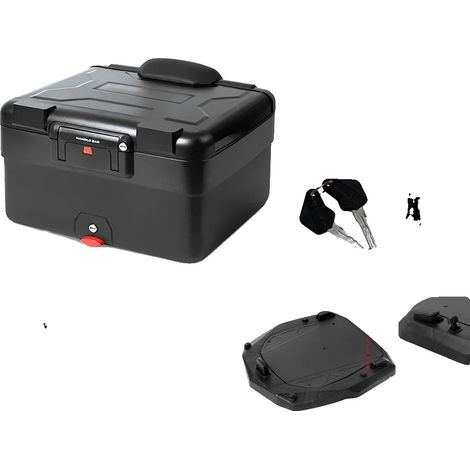 Baúl para motocicleta, impermeable, desmontable, negro. (1/2)