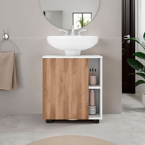Parade mobile sotto lavabo a colonna con anta e vani aperti