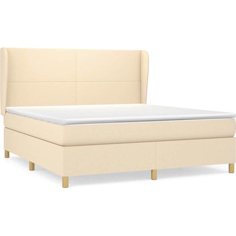 Maison Exclusive - Boxspringbett mit Matratze Creme 180x200 cm St (1/5)