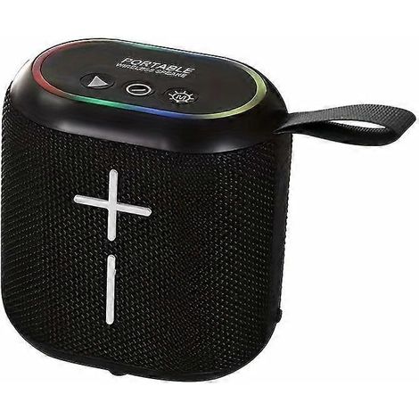 Enceinte sans fil portable avec caisson de basses, commandes tactiles et emplacement pour carte TF, éclairage RGB compact, base antidérapante pour les fêtes à la maison et le camping (1/5)
