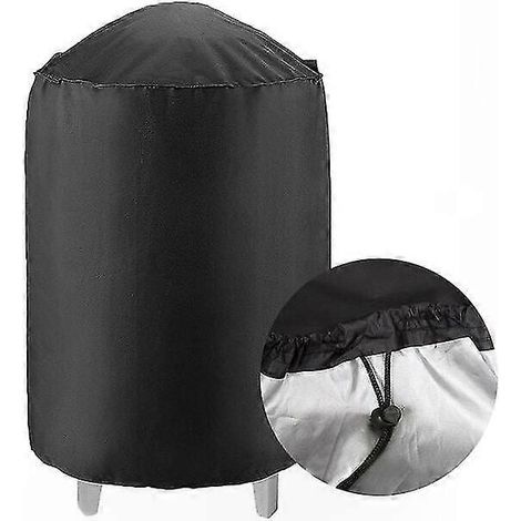 Housse Barbecue Charbon 420D Résistante, Protection Kettle Imperméable Anti-UV et Anti-Décoloration, Noir 76x91 cm (1/5)