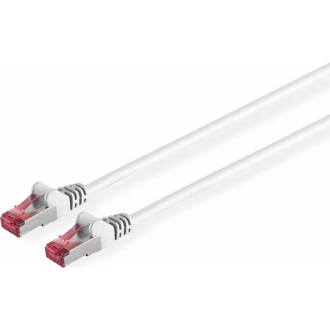 Câble réseau S-IMPULS CAT.6a, S/FTP, PIMF, sans halogène, blanc, 0,15 m