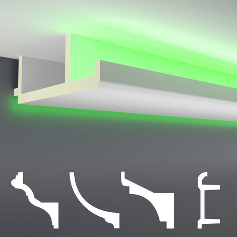LED Stuckleisten aus PU - lichtundurchlässig, Variantenvielfalt & vorgrundiert - Sparpakete: LED-16 / 100x300mm, Max. Paket (bester Meterpreis)