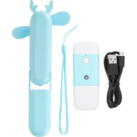 Handheld Fan Mini Small Folding USB Rechargeable Mobile Water Replenisher Set for StudentBlue (1/5)