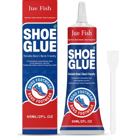 Colle pour chaussures JUE FISH, réparation de chaussures de sport à domicile, chaussures en cuir, chaussures en toile, transparente, séchage rapide, 60 ml (1/5)