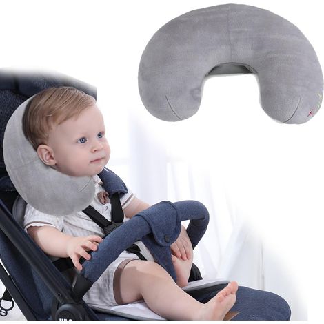 Reposacabezas para coche de bebé, almohada/cojín de viaje compatible con cochecito y silla de coche.