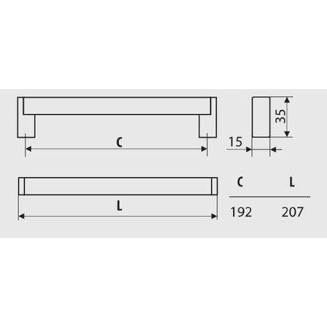 Garde-corps RE18, nickel brossé, acier inoxydable, 192 mm