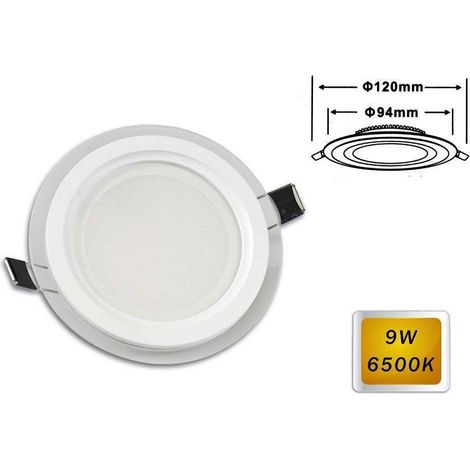 TrAdE Shop Traesio - Pannello Led Slim Incasso Bordo In Vetro Tondo 9w Luce 6500k 3000k 4000k P-94et - -Bianco Freddo -