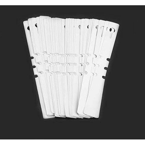 Étiquettes de plantes en plastique suspendues 100 étiquettes de plantes, étiquettes de plantes décoratives de jardin de pépinière en plastique ornements de plantes (blanc) (1/4)