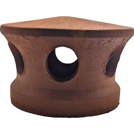 DMS – Lanterne rouge en terre cuite pour ventilation – Passage d'air 125 mm – Protection contre infiltrations et déchets – Installation facile sur tuiles