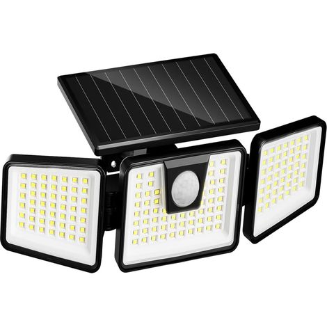 156 LED-Solar-Außenleuchten, 360° drehbare Solar-Außenleuchten mit Bewegungsmelder, wasserdicht (IP65), einstellbarer Beleuchtungswinkel (1/5)