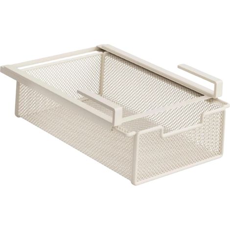 Panier De Rangement Coulissant Décoratif Sous étagère Pour Garde-manger, Cuisine, Sous Bureau, Blanc (1/5)