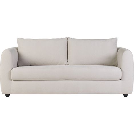 Sofá cama de 3 plazas en tela de terciopelo beige HARLO
