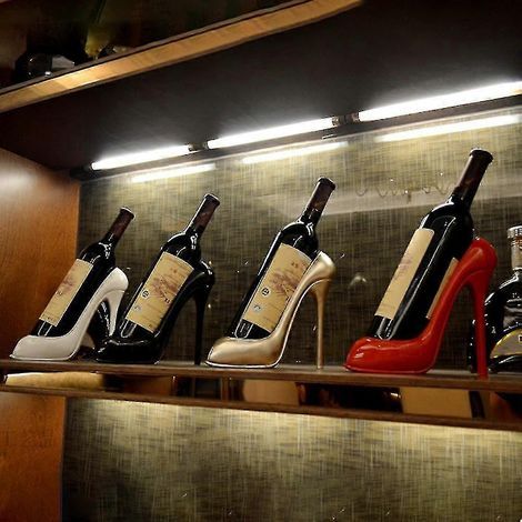 Porte-chaussures à talons hauts pour bouteille de vin - Porte-bouteille élégant, accessoire pour panier cadeau, décoration intérieure Noir