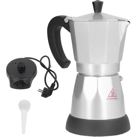 Cafetière électrique à filtre 480 W 300 ml en aluminium, type Moka, prise UE 220-240 V (1/5)