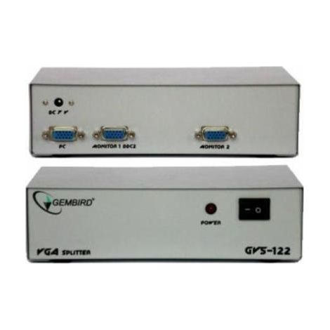 Gembird GVS122 - Splitter VGA per 2 monitor, colorebianco