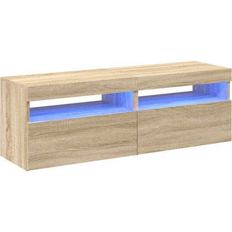 Meubles TV Banc TV Armoire TV avec lumières LED 2 pcs Chêne sonoma 60x35x40 cm (1/5)