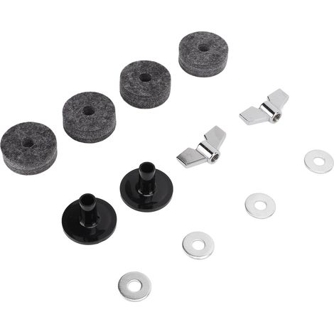 12 Pièces de Rechange pour Cymbales, Feutres et Manchons 4cm pour Pied de Charleston, Écrous Papillon et Rondelles (Gris) (1/5)