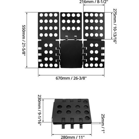 Planche A Linge - Composite PP - Pliage Une Main - Universelle Pour T-Shirts Pulls Pantalons Serviettes - Lot De 2 (1/5)