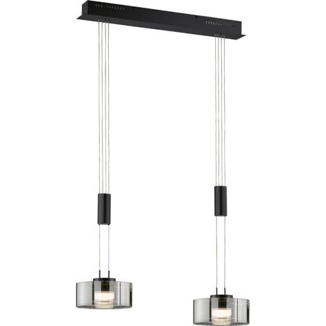 Lampe suspendue 2 lumières Lavin noir - 61095