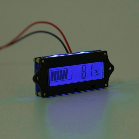 Voltmètre numérique LCD 12-84V, compatible avec les piles, avec alarme lumineuse (lumière bleue) (1/4)