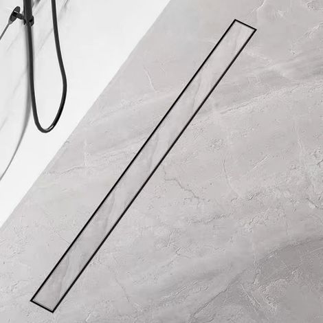 Finmrys – Caniveau de douche inox 60cm à carreler – Extra plat en acier inoxydable – Drainage 30L/min – Couvercle réversible pour installation flexible