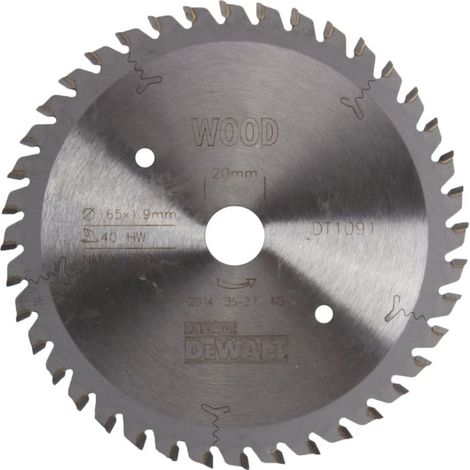 DeWALT Accessoires - Lame de scie à bois 165x20 mm, 40 dents DT1091 (1/4)