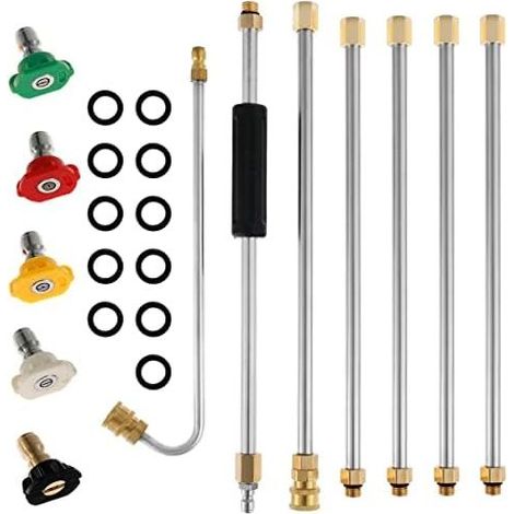 4000 PSI Verlängerungsset für Hochdruckreiniger – Dachrinnenverlängerungsstange, Teleskopwerkzeug mit 5 x 6,35 mm Düsen (1/5)